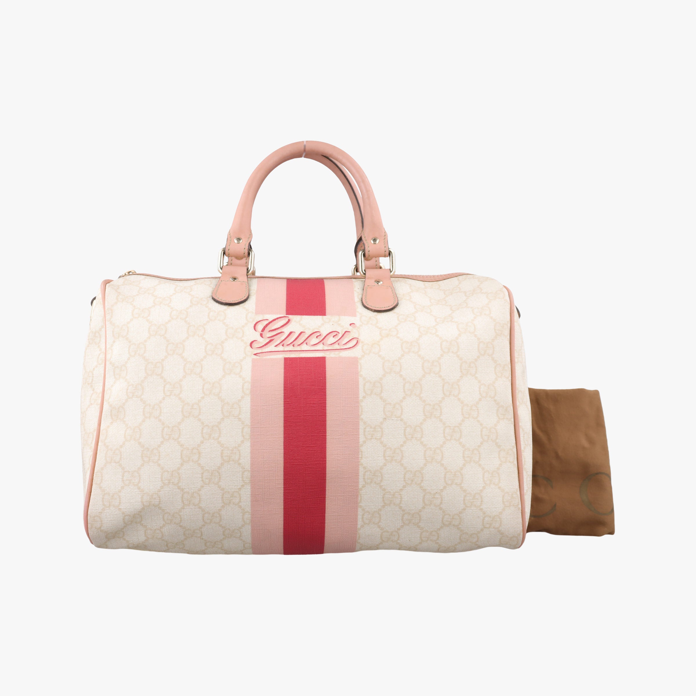 UNICEF Joy White×Pink PVC coated canvas×Leather 189895 D1885556ユニセフ ジョイ ホワイト×ピンク PVCコーティングキャンバス×レザー 189895 D1885556