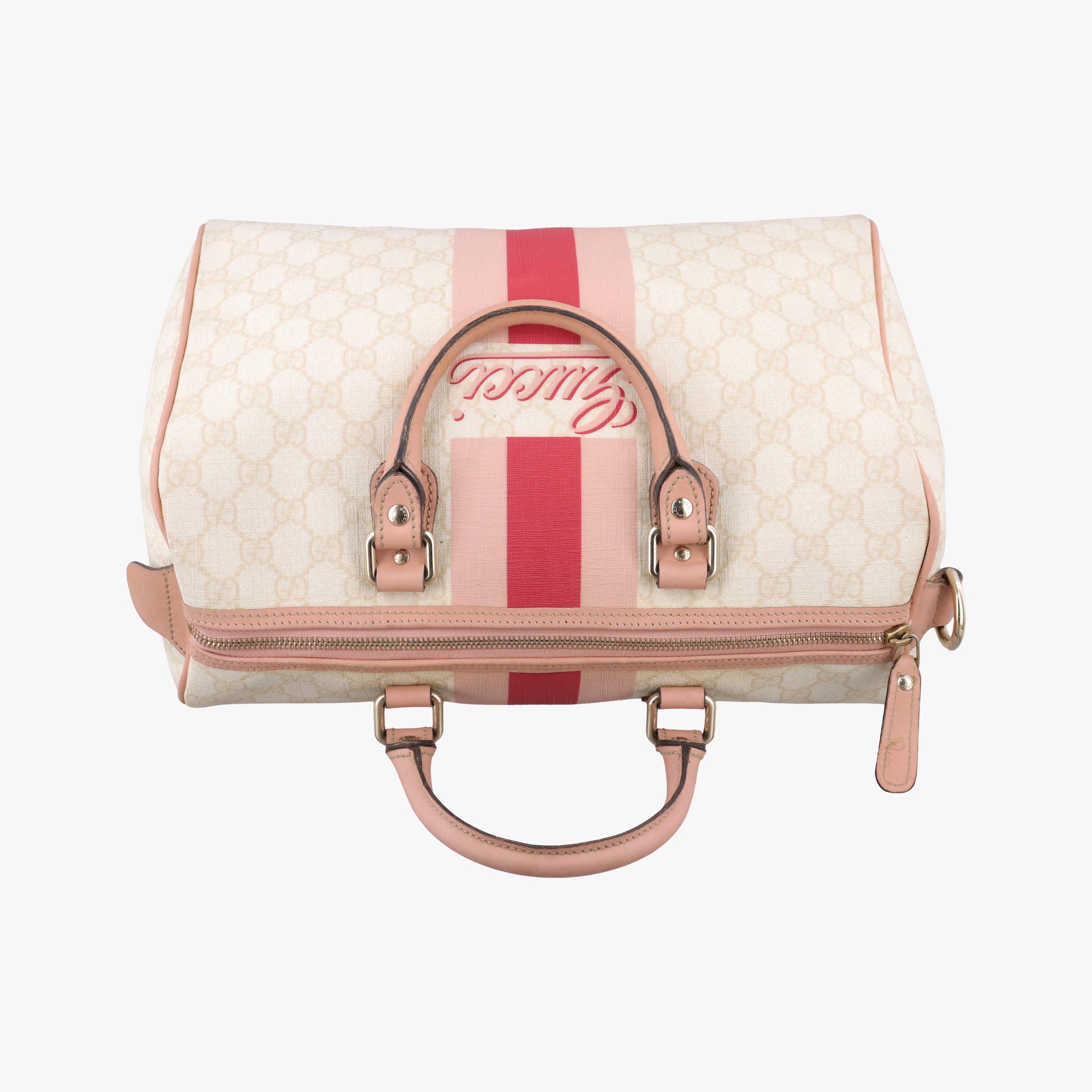 UNICEF Joy White×Pink PVC coated canvas×Leather 189895 D1885556ユニセフ ジョイ ホワイト×ピンク PVCコーティングキャンバス×レザー 189895 D1885556