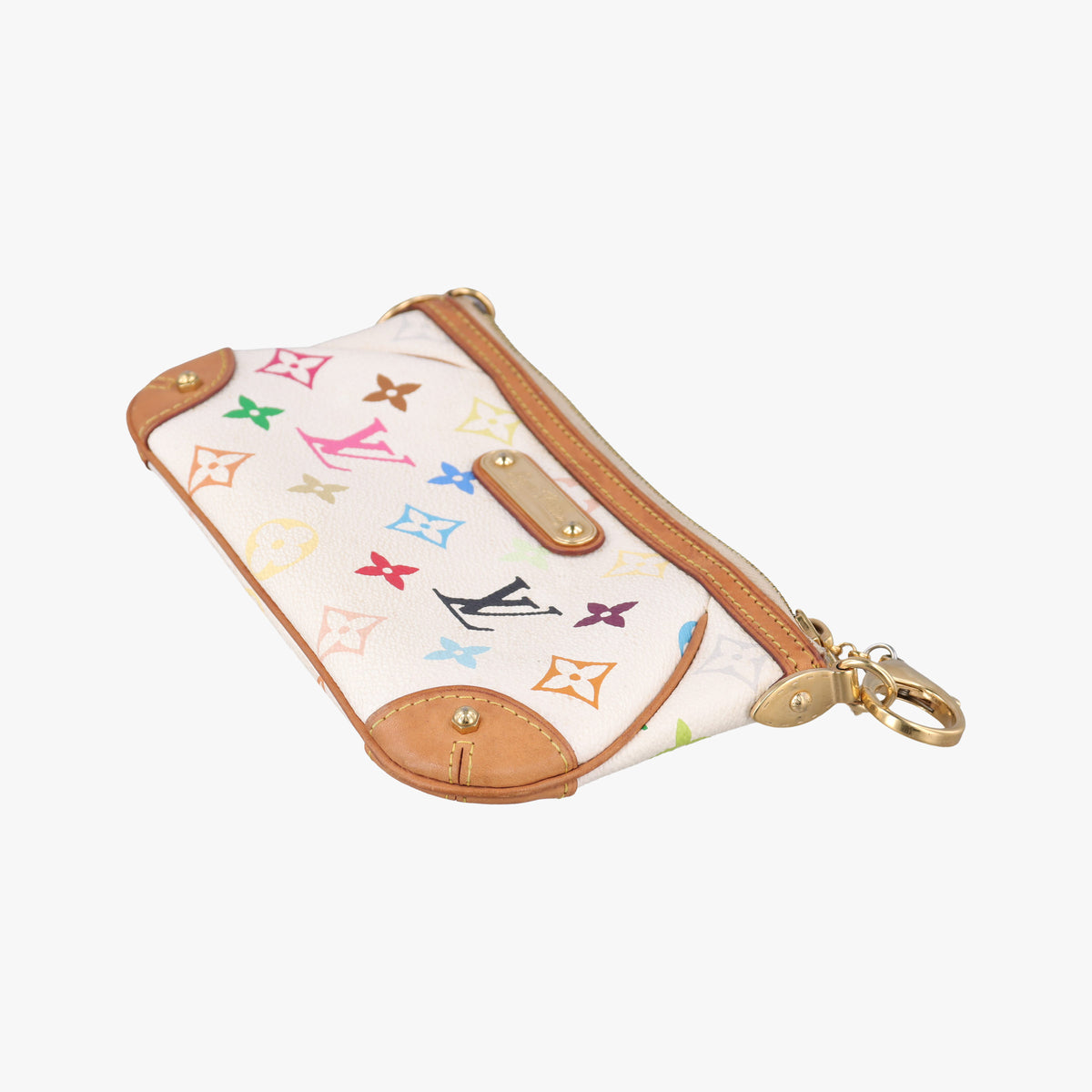 Pre-owned Louis Vuitton Pochette Mira MM Pouch white Monogram Multicolor M60096 handbag | stylenewstar