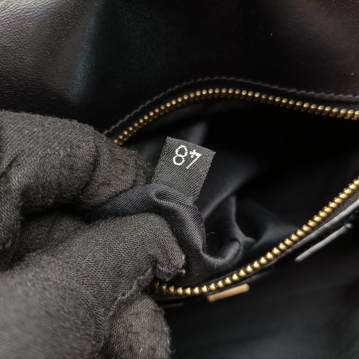 SICILY Black Leather×Crochet 48シシリー ブラック レザー×クロッシェ 48