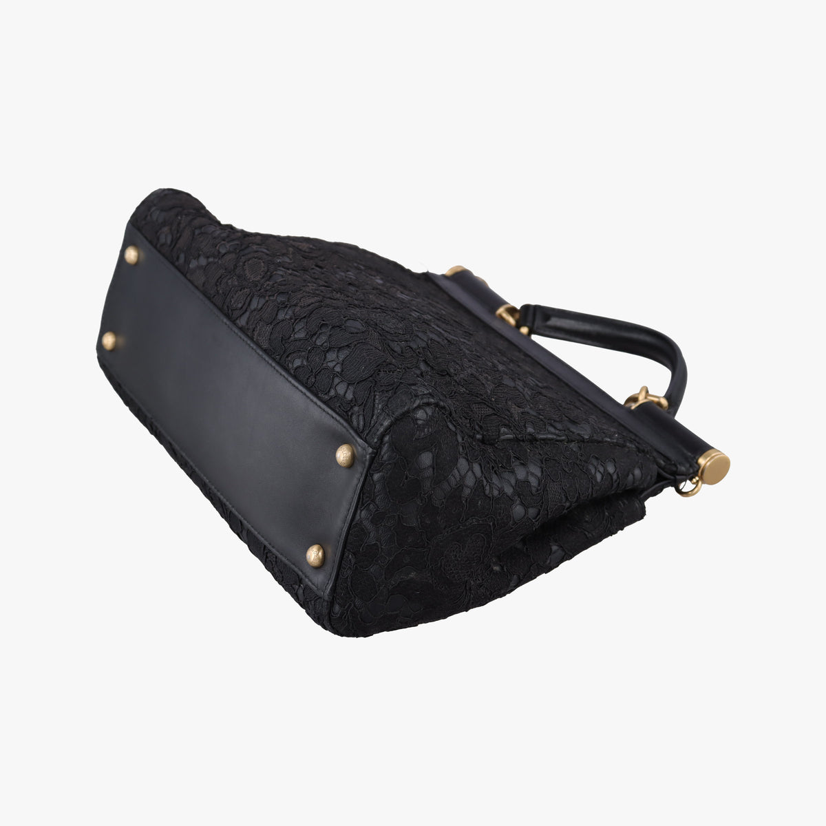 SICILY Black Leather×Crochet 48シシリー ブラック レザー×クロッシェ 48