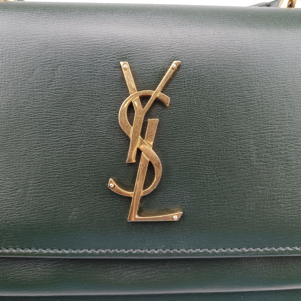 Vintage Yves Saint Laurent Sunset Green Leather 533026 shoulderbag | stylenewstar