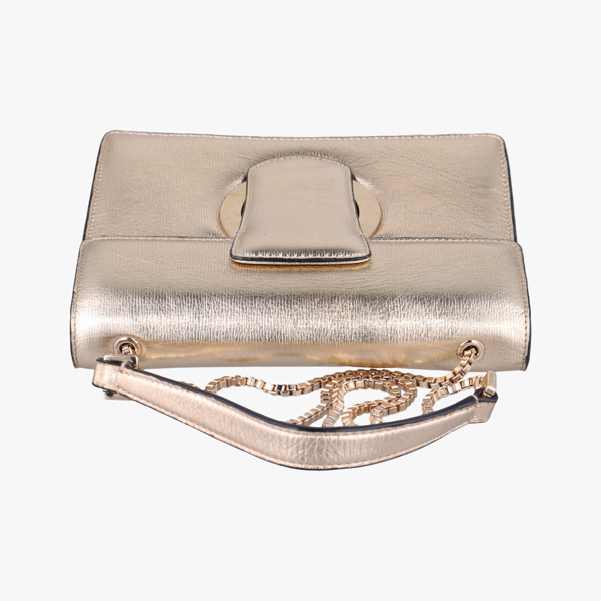Pre-owned Ferragamo Thalia Golden Leather shoulderbag | stylenewstar