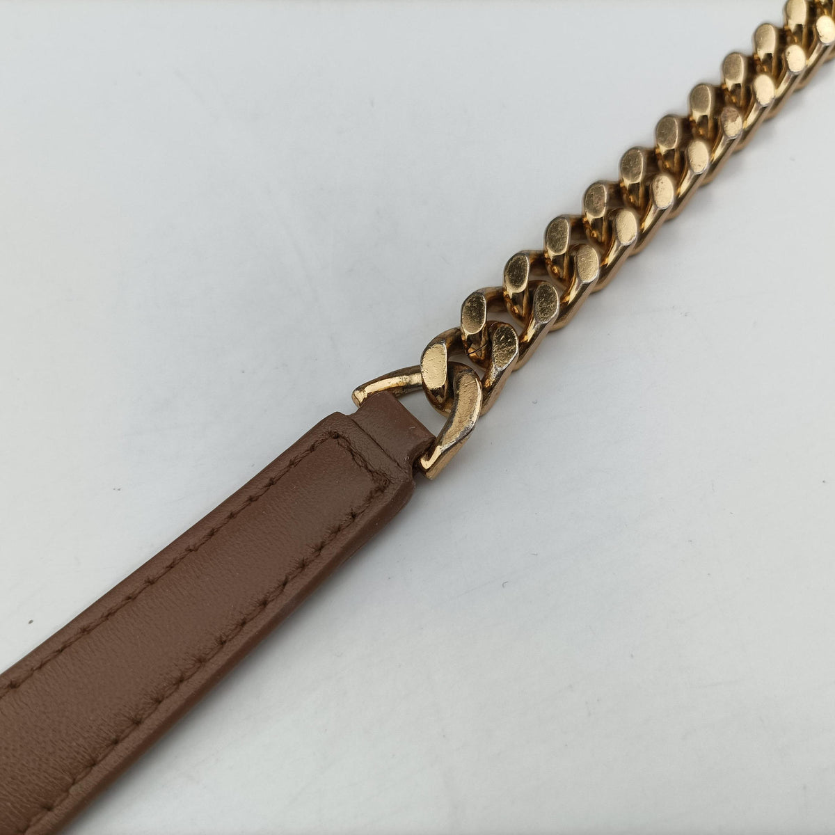 Pre-owned Burberry Lola chain TB Red×Pink×Beige Leather shoulderbag | stylenewstar