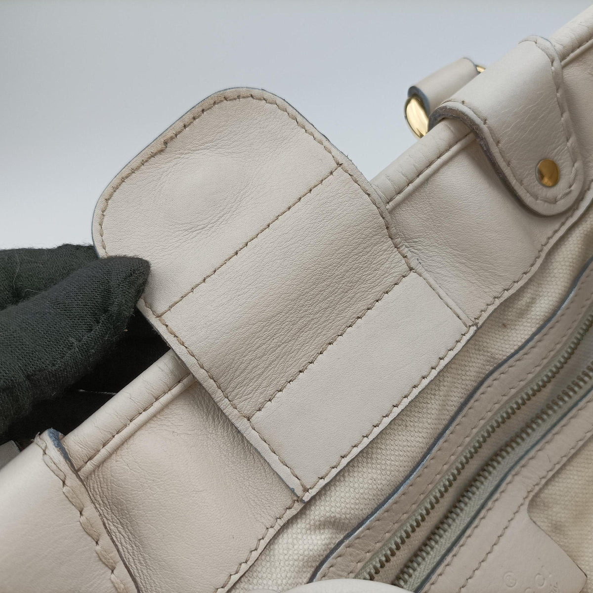 GG Running White×Beige Canvas×Leather 247183 F010861265GGランニング ホワイト×ベージュ キャンバス×レザー 247183 F010861265