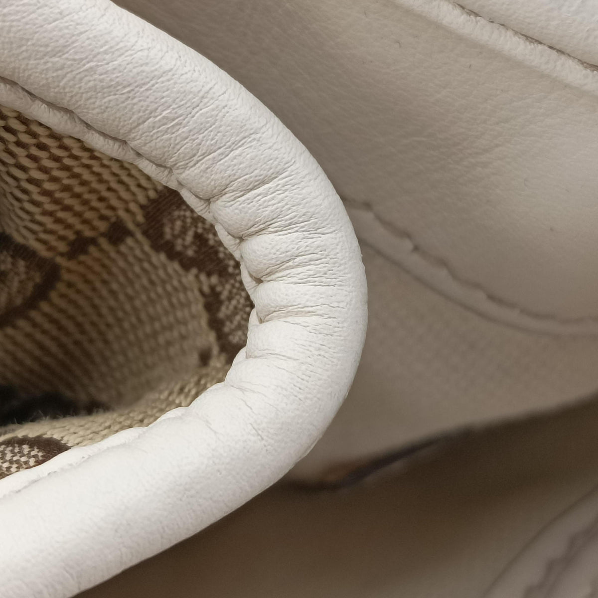 GG Running White×Beige Canvas×Leather 247183 F010861265GGランニング ホワイト×ベージュ キャンバス×レザー 247183 F010861265