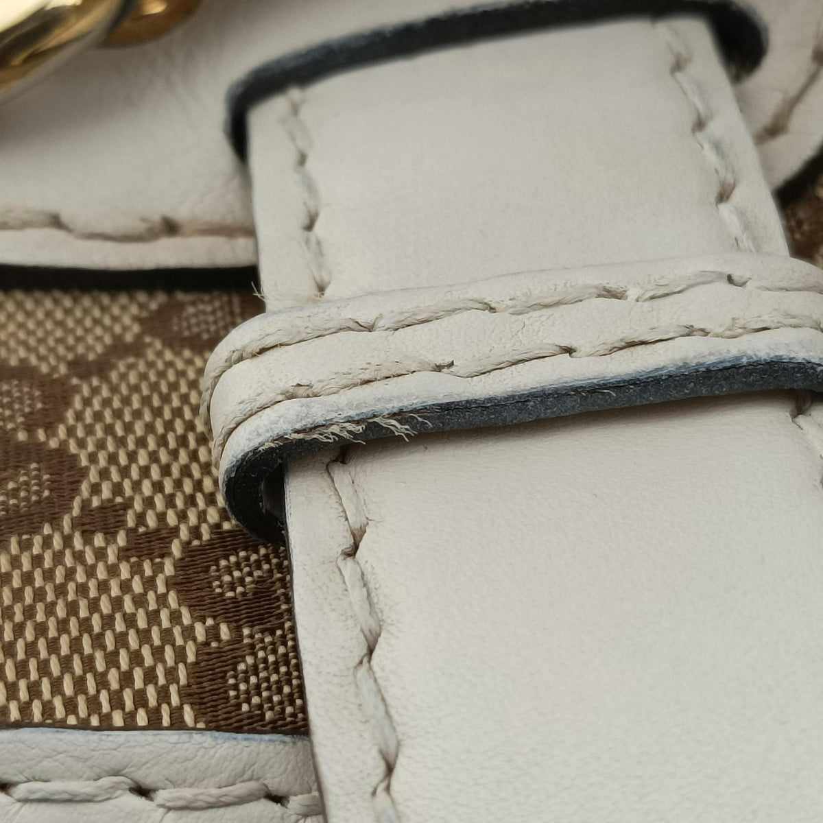 GG Running White×Beige Canvas×Leather 247183 F010861265GGランニング ホワイト×ベージュ キャンバス×レザー 247183 F010861265