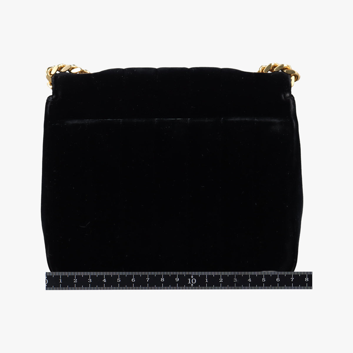 Pre-owned Yves Saint Laurent VICKY Black velour 538439 shoulderbag | stylenewstar