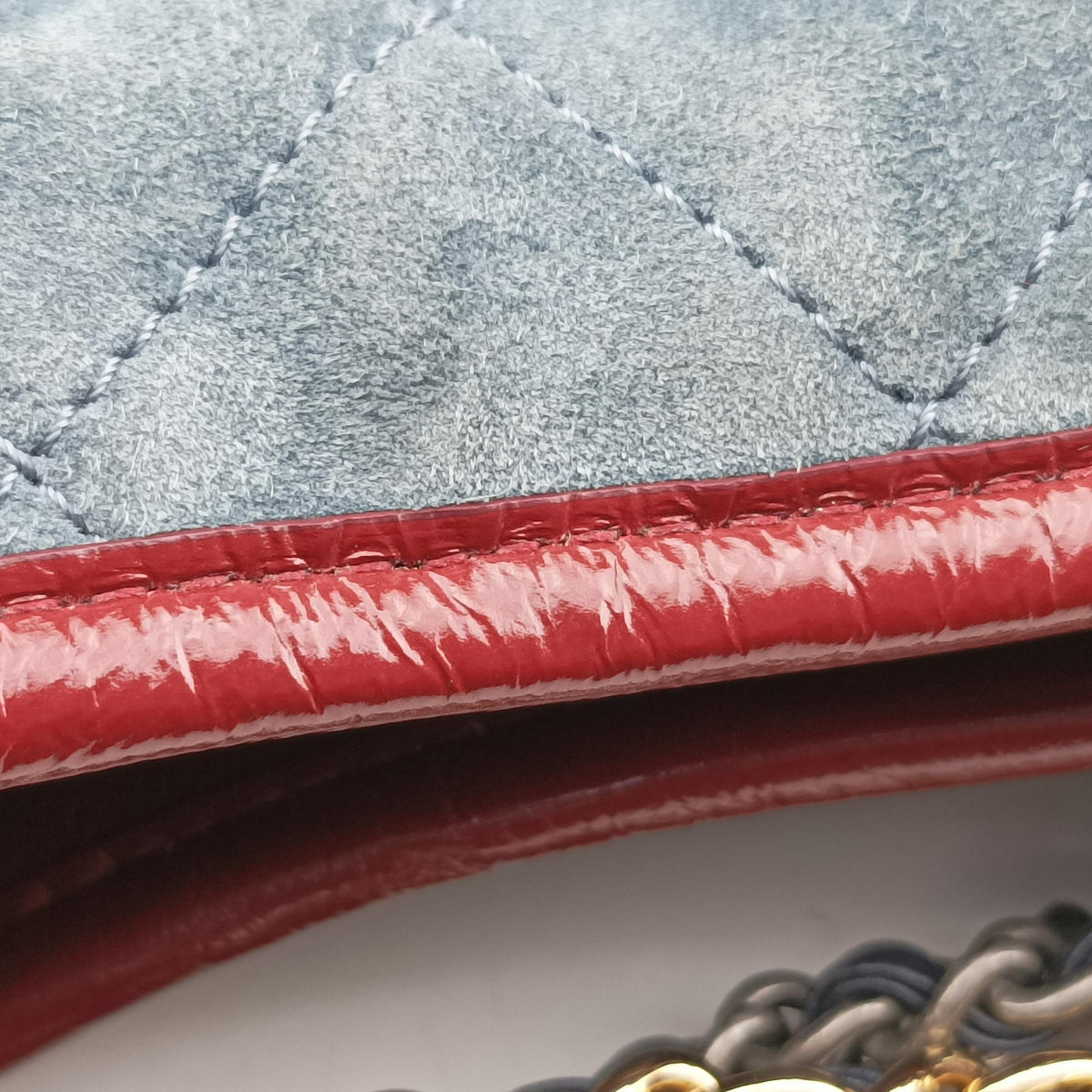 GABRIELLE Blue×Black×Red Leather×Suede A93825 24235091ガブリエル ブルー×ブラック×レッド レザー×スエード A93825 24235091