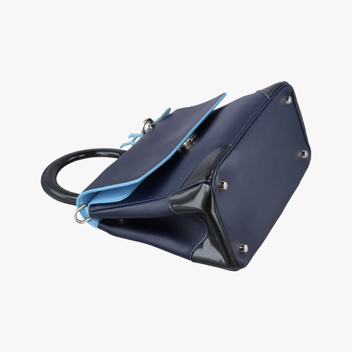 Pre-owned Christian Dior Be Dior Navy×Blue Leather shoulderbag | stylenewstar