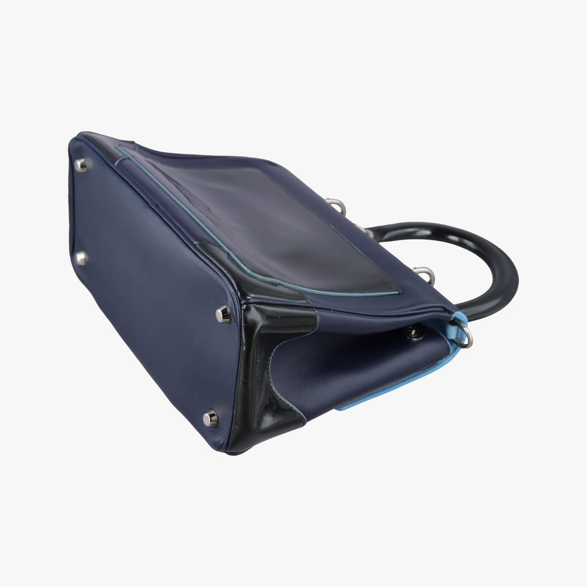 Pre-owned Christian Dior Be Dior Navy×Blue Leather shoulderbag | stylenewstar