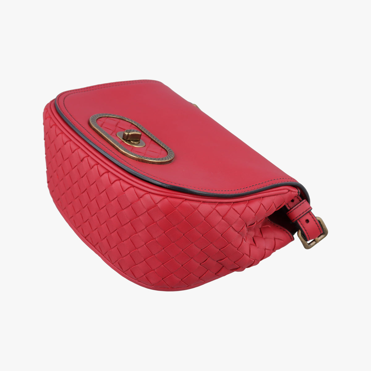 Luna Intrecciato Red lambskin B07601913Cルナ イントレチャート レッド ラムスキン B07601913C
