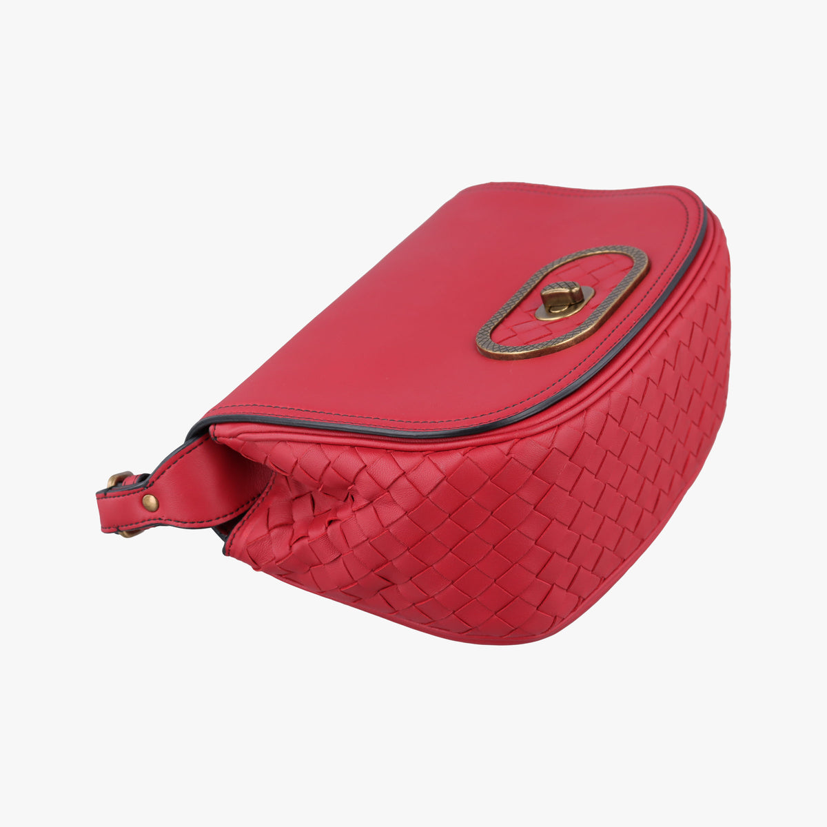 Luna Intrecciato Red lambskin B07601913Cルナ イントレチャート レッド ラムスキン B07601913C