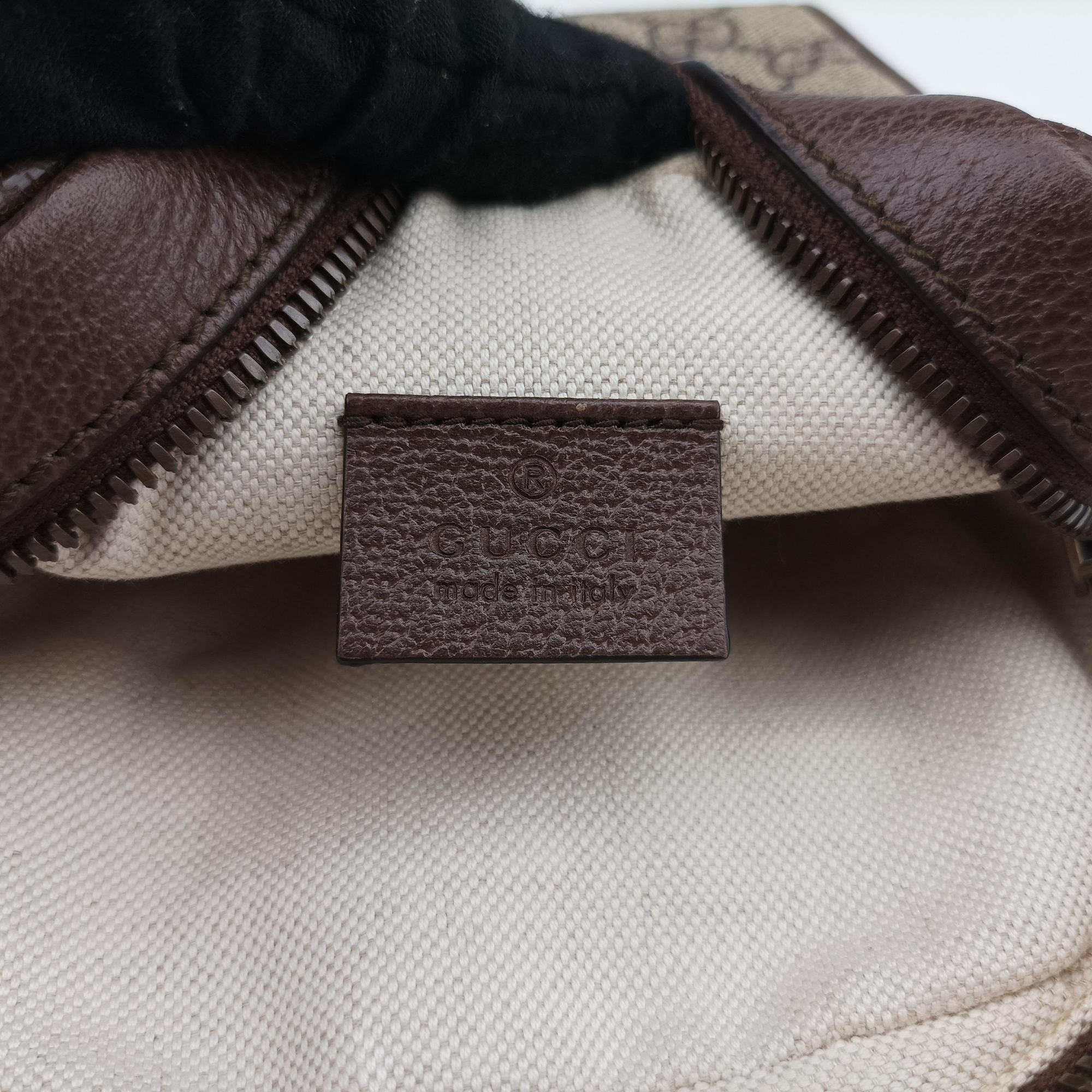 Ophidia Beige×brown PVC coated canvas×Leather 598127 A036151156オフィディア ベージュ×ブラウン PVCコーティングキャンバス×レザー 598127 A036151156