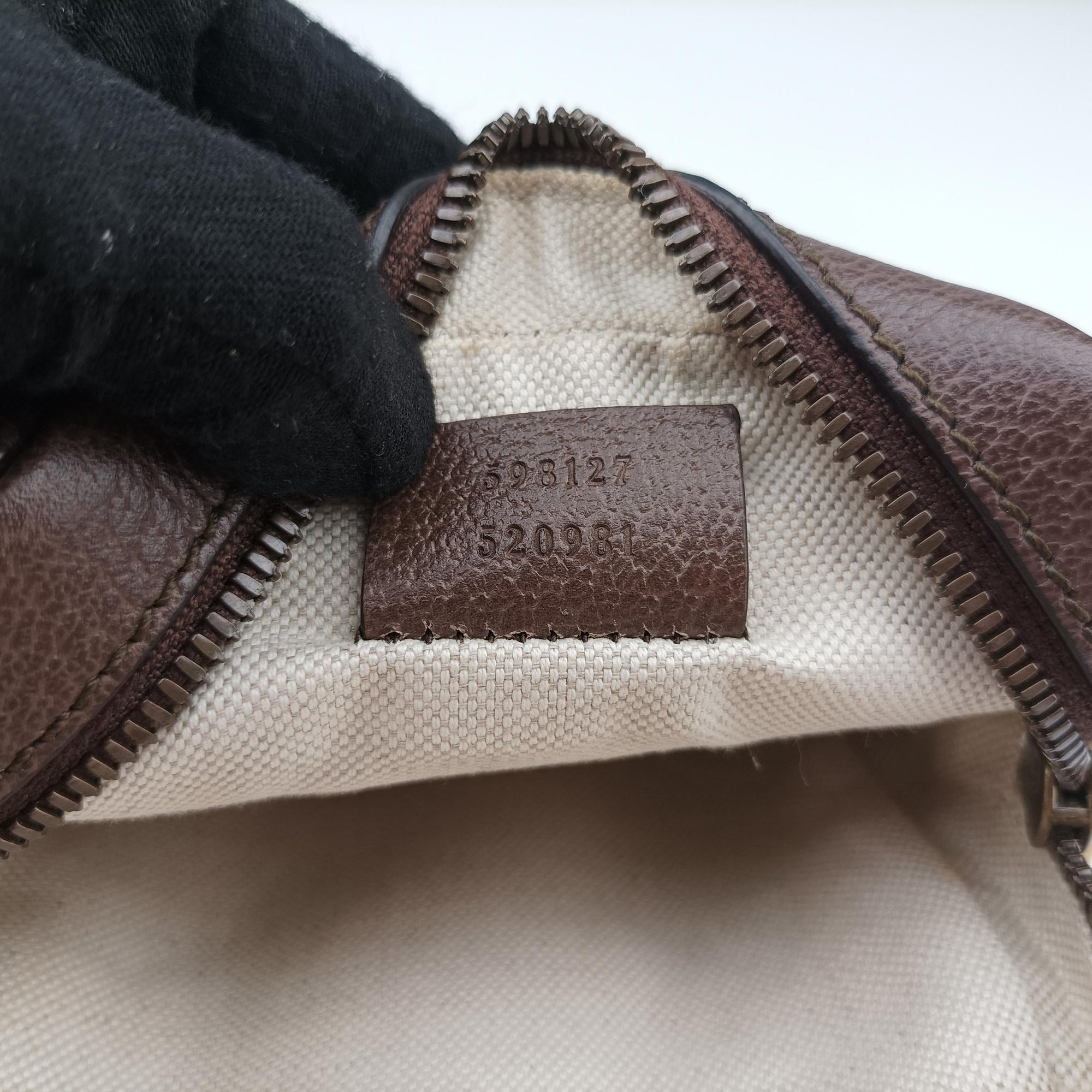 Ophidia Beige×brown PVC coated canvas×Leather 598127 A036151156オフィディア ベージュ×ブラウン PVCコーティングキャンバス×レザー 598127 A036151156