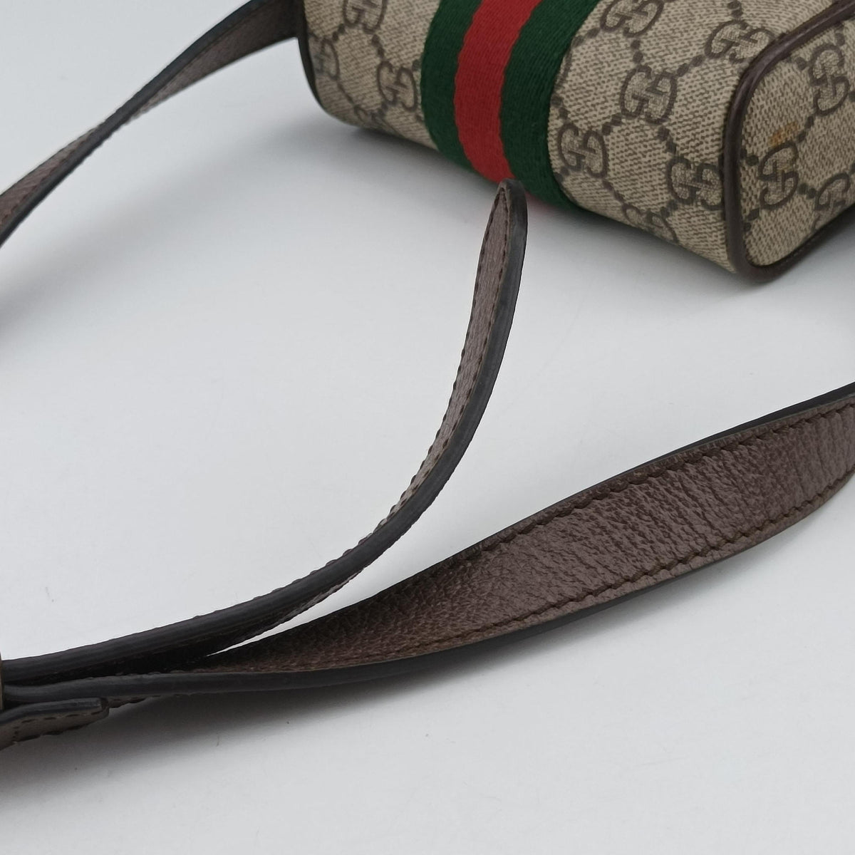 Ophidia Beige×brown PVC coated canvas×Leather 598127 A036151156オフィディア ベージュ×ブラウン PVCコーティングキャンバス×レザー 598127 A036151156