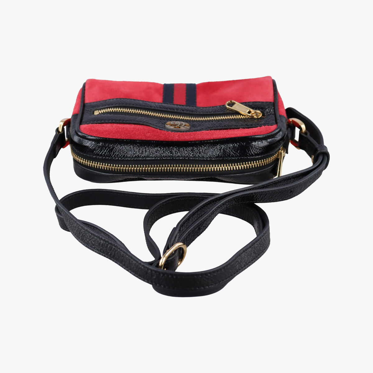 OPHIDIA Black×red suede×leather 517350 オフィディア ブラック×レッド スエード×レザー 517350