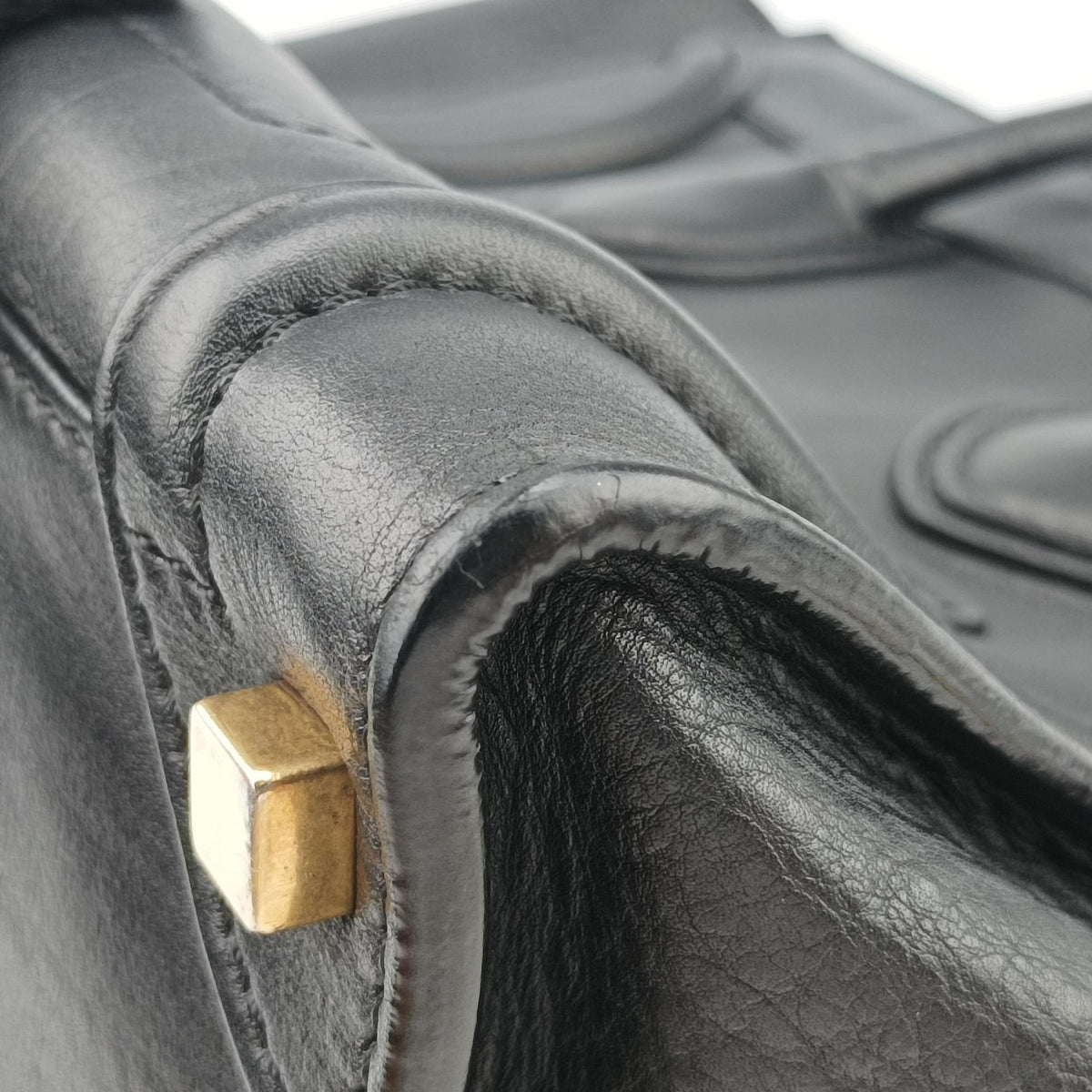 Pre-owned Celine Luggage Micro shopper Black Leather handbag | stylenewstar