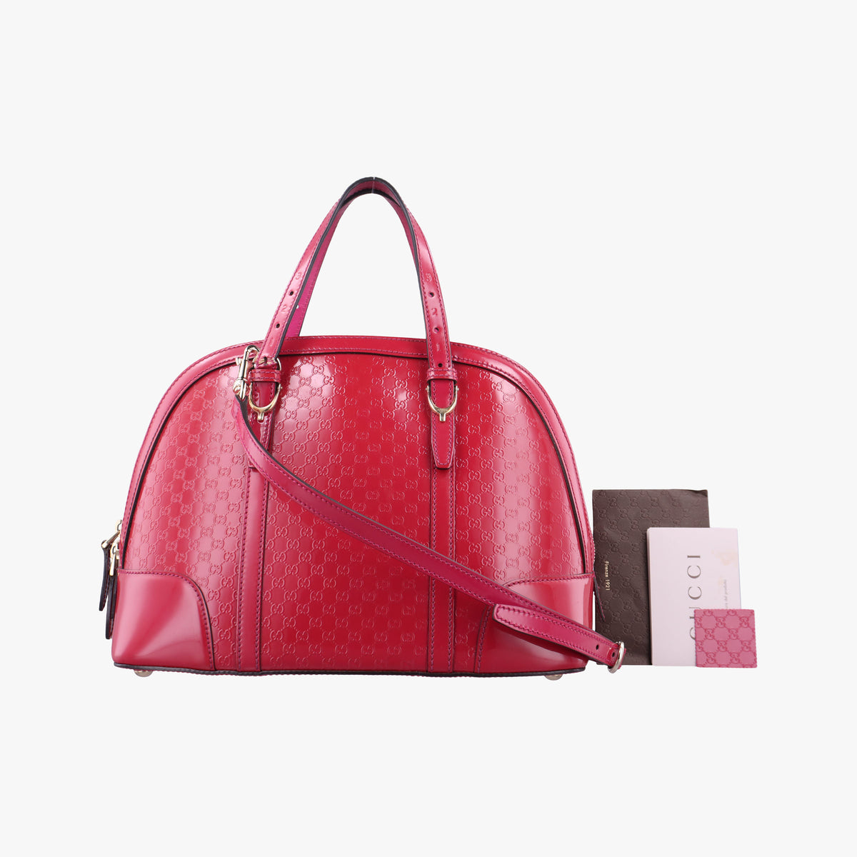 Pre-owned Gucci Microguccissima Rose Patent Leather 309617 shoulderbag | stylenewstar