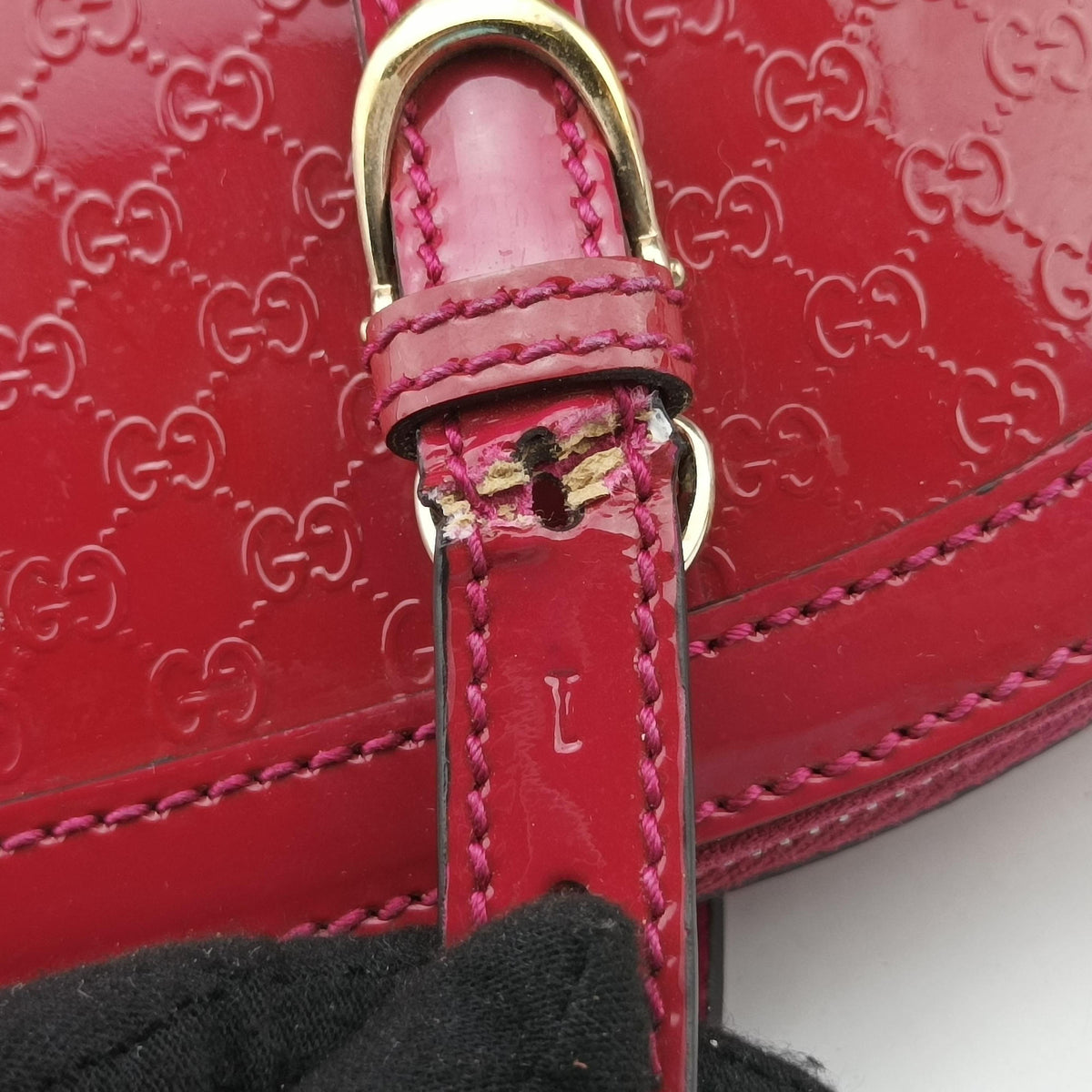 Pre-owned Gucci Microguccissima Rose Patent Leather 309617 shoulderbag | stylenewstar