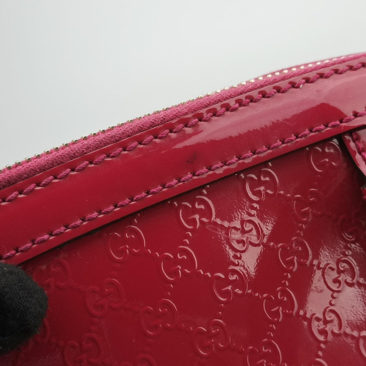 Pre-owned Gucci Microguccissima Rose Patent Leather 309617 shoulderbag | stylenewstar