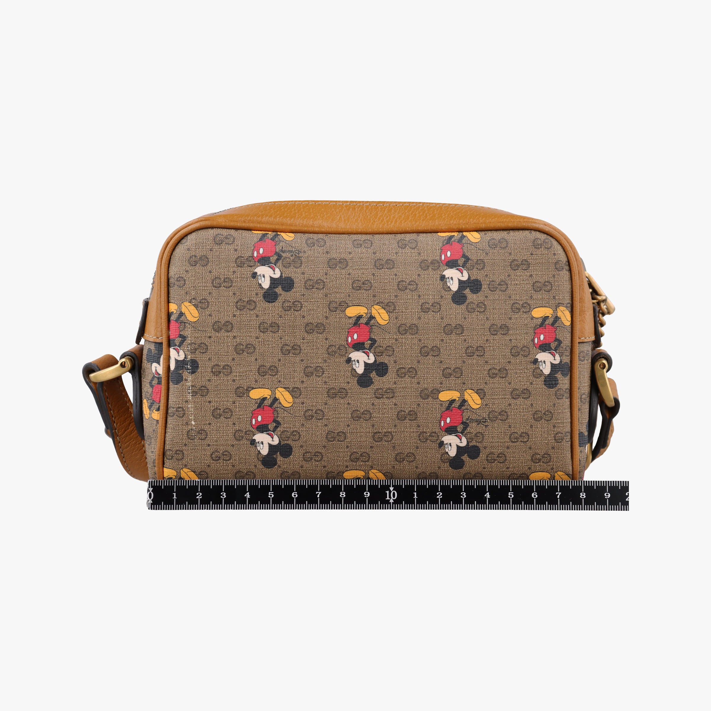 Mickey Mouse Disney collaboration Brown×Multicolour PVC coated canvas×Leather 602536 ミッキーマウス ディズニーコラボ ブラウン×マルチカラー PVCコーティングキャンバス×レザー 602536