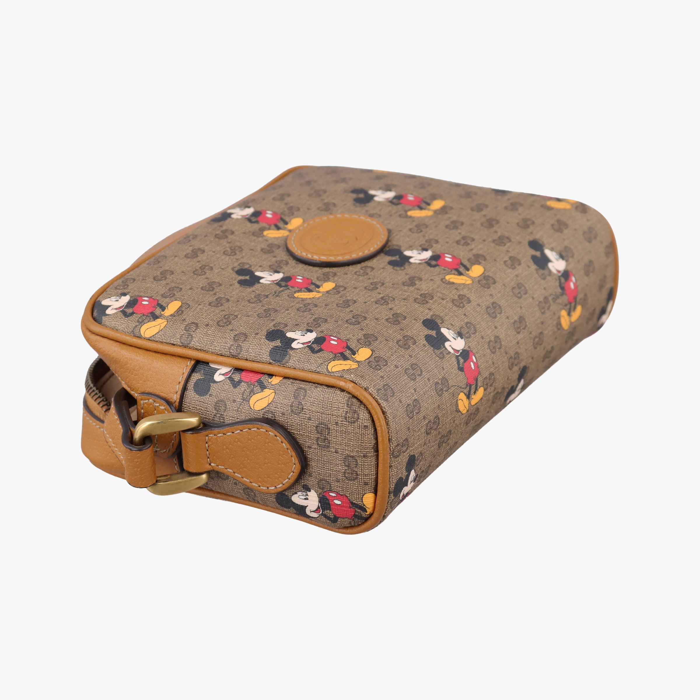 Mickey Mouse Disney collaboration Brown×Multicolour PVC coated canvas×Leather 602536 ミッキーマウス ディズニーコラボ ブラウン×マルチカラー PVCコーティングキャンバス×レザー 602536