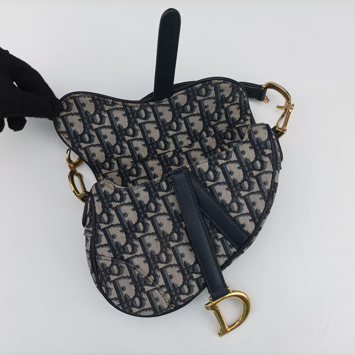 Saddle Navy Jacquard × Leather 03-RU-1108サドル ネイビー ジャガード×レザー 03-RU-1108