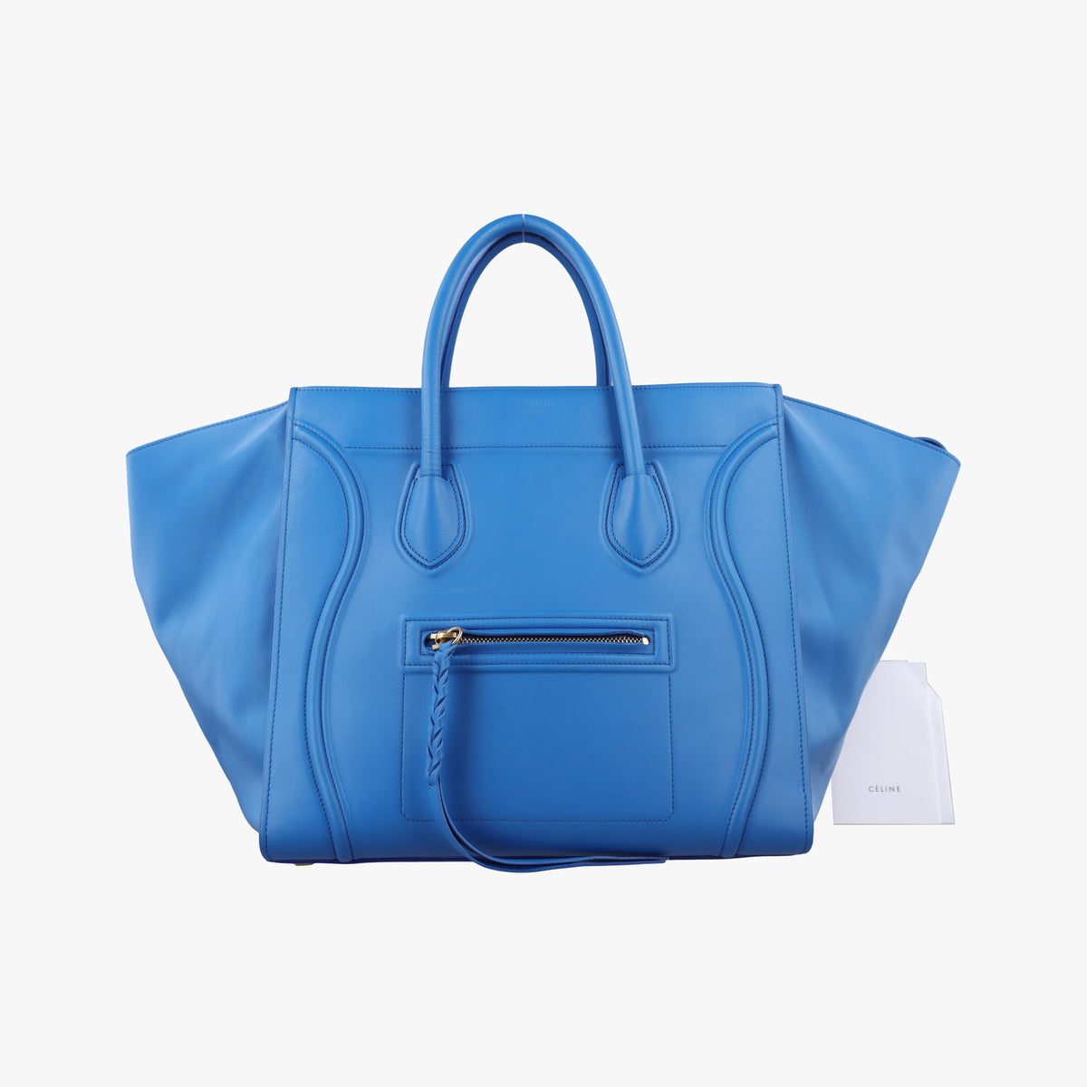 Vintage Celine Luggage Square Phantom Blue Leather handbag | stylenewstar