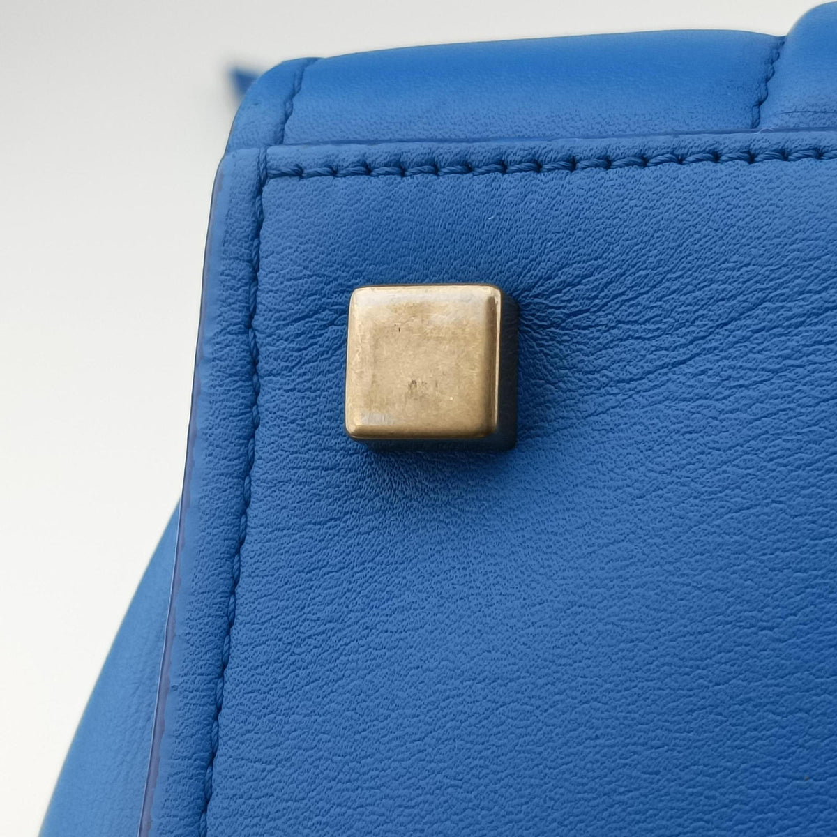 Vintage Celine Luggage Square Phantom Blue Leather handbag | stylenewstar