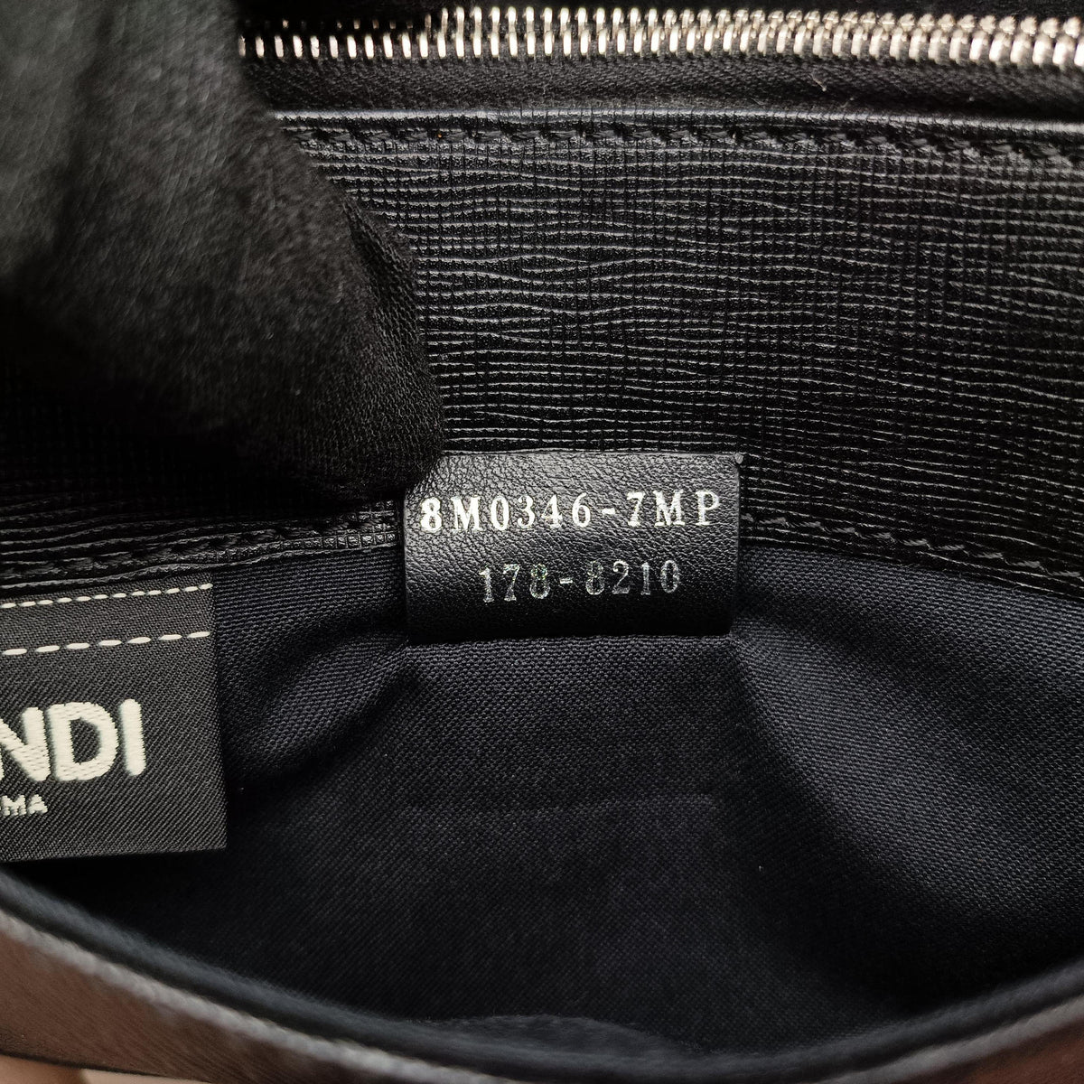 Pre-owned Fendi Karlito Lagerfeld Studded Black Leather 8M0346 shoulderbag | stylenewstar