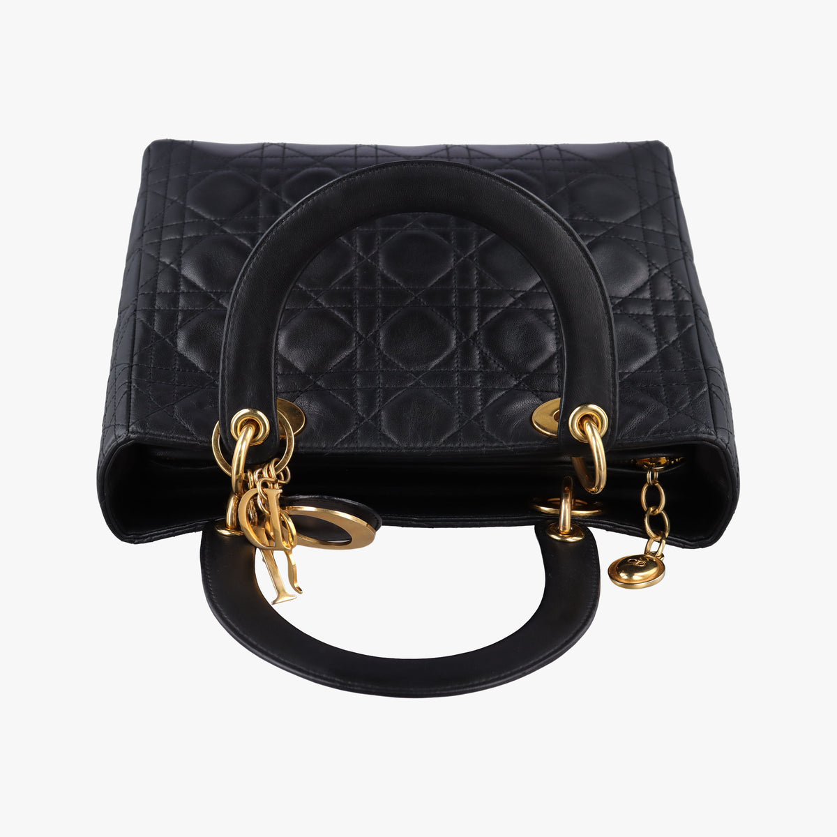 Pre-owned Christian Dior Lady Dior Black lambskin handbag | stylenewstar