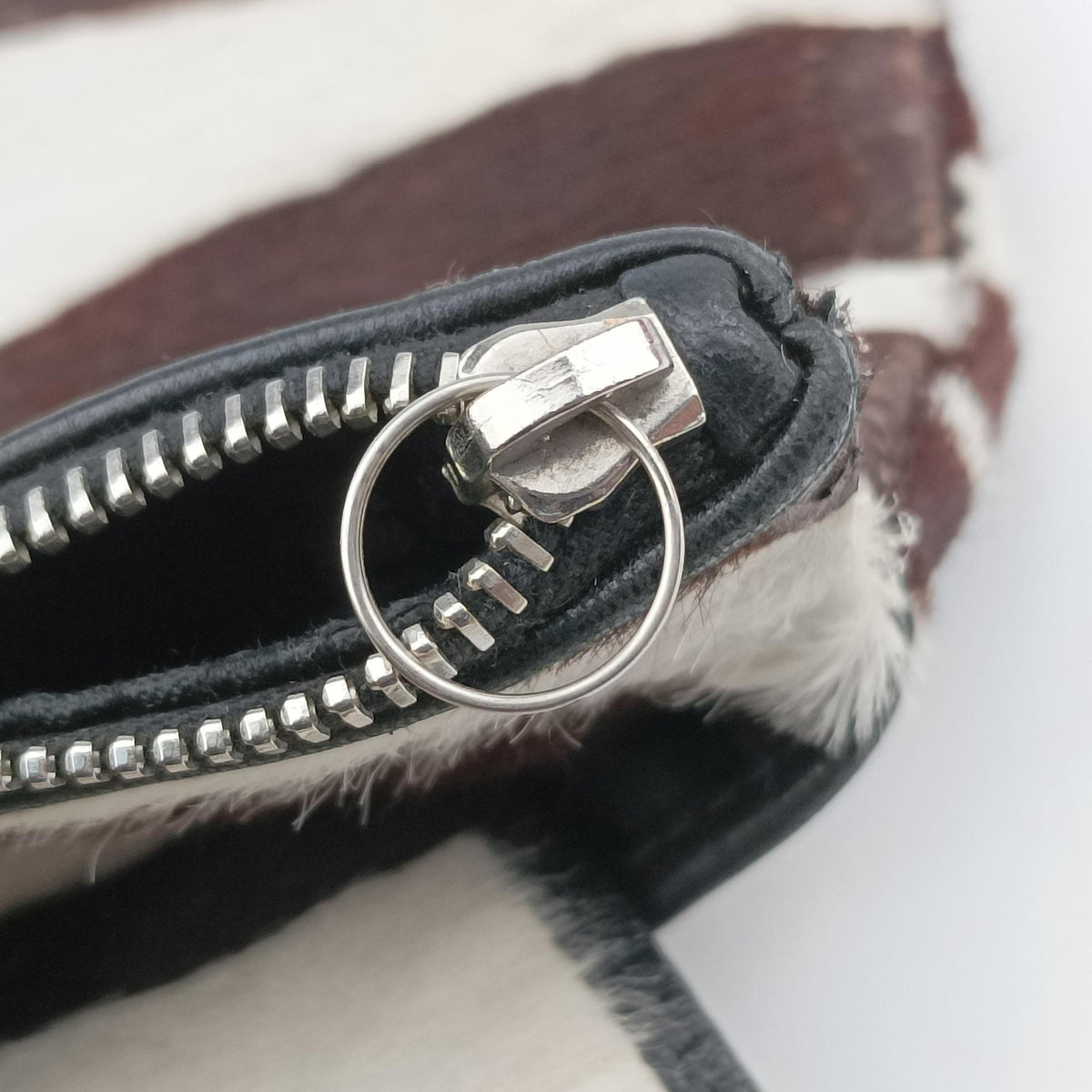 Pre-owned Christian Dior Jazz club Pouch Brown×Ivory ponyhair clutchbag | stylenewstar