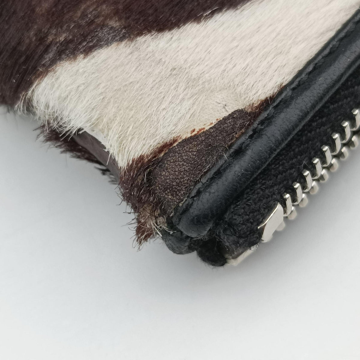 Pre-owned Christian Dior Jazz club Pouch Brown×Ivory ponyhair clutchbag | stylenewstar