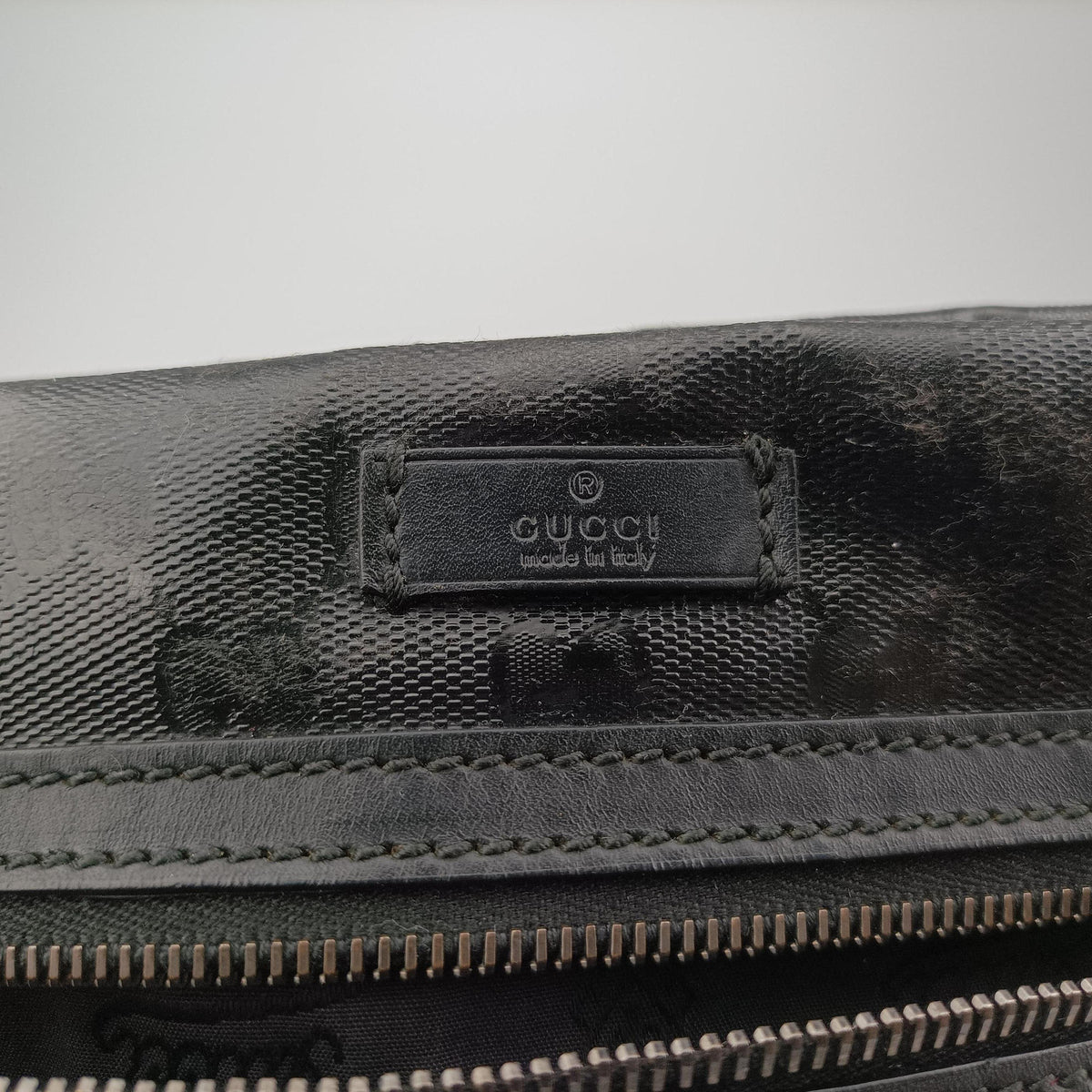 GG Imprime Messenger Black PVC coated canvas 211107 F6716936GGインプリメ メッセンジャー ブラック PVCコーティングキャンバス 211107 F6716936