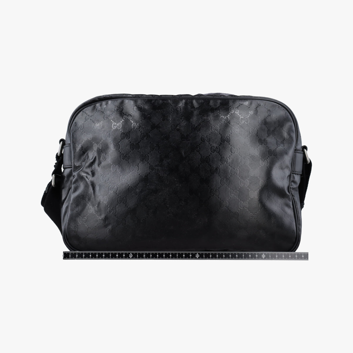 GG Imprime Messenger Black PVC coated canvas 211107 F6716936GGインプリメ メッセンジャー ブラック PVCコーティングキャンバス 211107 F6716936