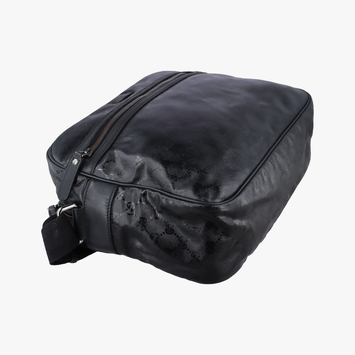 GG Imprime Messenger Black PVC coated canvas 211107 F6716936GGインプリメ メッセンジャー ブラック PVCコーティングキャンバス 211107 F6716936