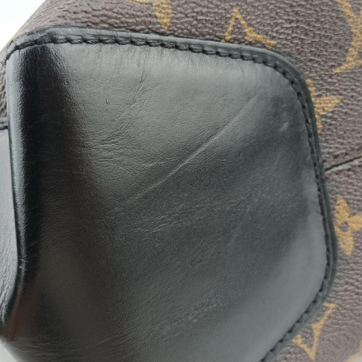 Vintage Louis Vuitton TORRES Brown×black Monogram Macassar×calf leather M40387 shoulderbag | stylenewstar