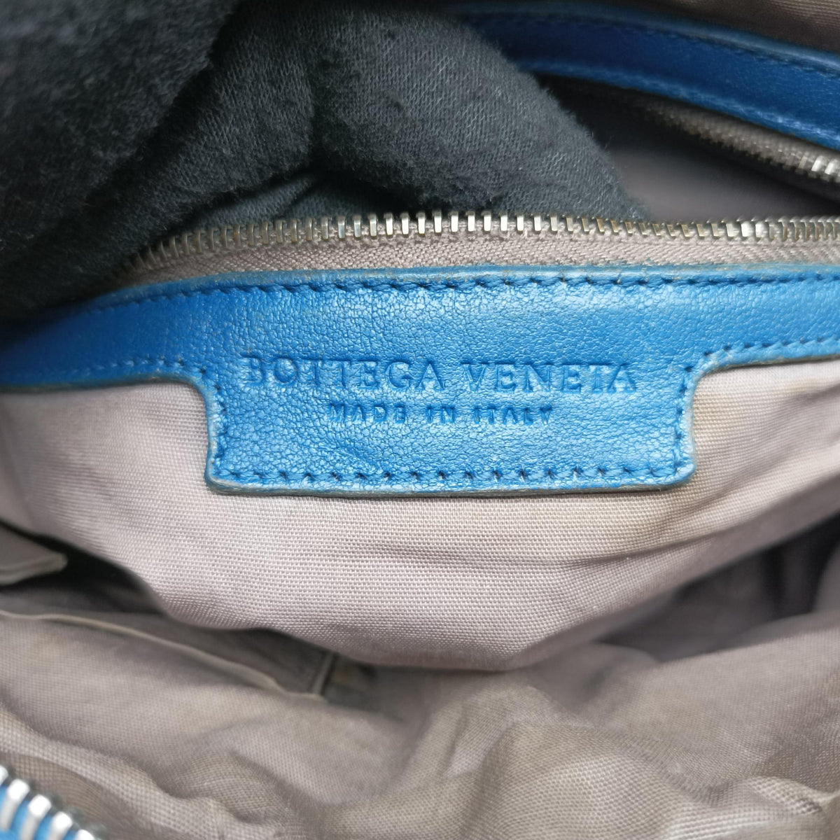 Pre-owned Bottega Veneta Intrecciato Blue lambskin shoulderbag | stylenewstar