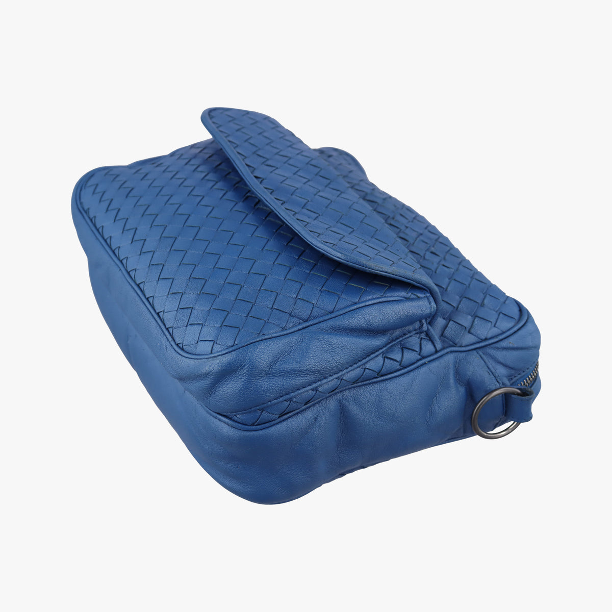 Pre-owned Bottega Veneta Intrecciato Blue lambskin shoulderbag | stylenewstar