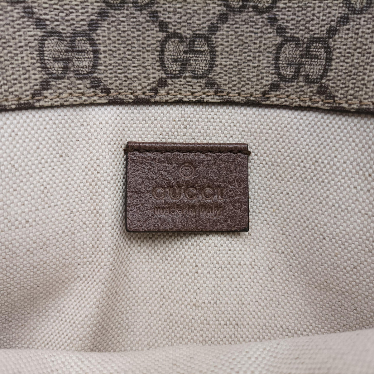 Pre-owned Gucci NEO VINTAGE GG Supreme beige x Brown PVC coated canvas×Leather 493930 bum bag/waist bag | stylenewstar