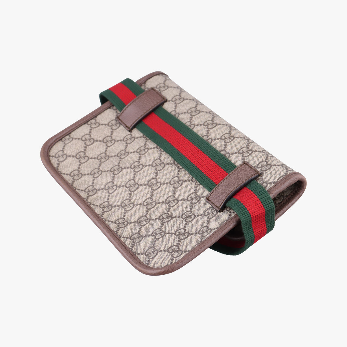 Pre-owned Gucci NEO VINTAGE GG Supreme beige x Brown PVC coated canvas×Leather 493930 bum bag/waist bag | stylenewstar