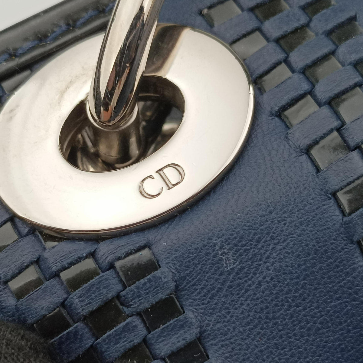 Soft Lady Dior Intrecciato Tote Blue lambskin 17-BO-1018ソフト レディディオール イントレチャート トート ブルー ラムスキン 17-BO-1018