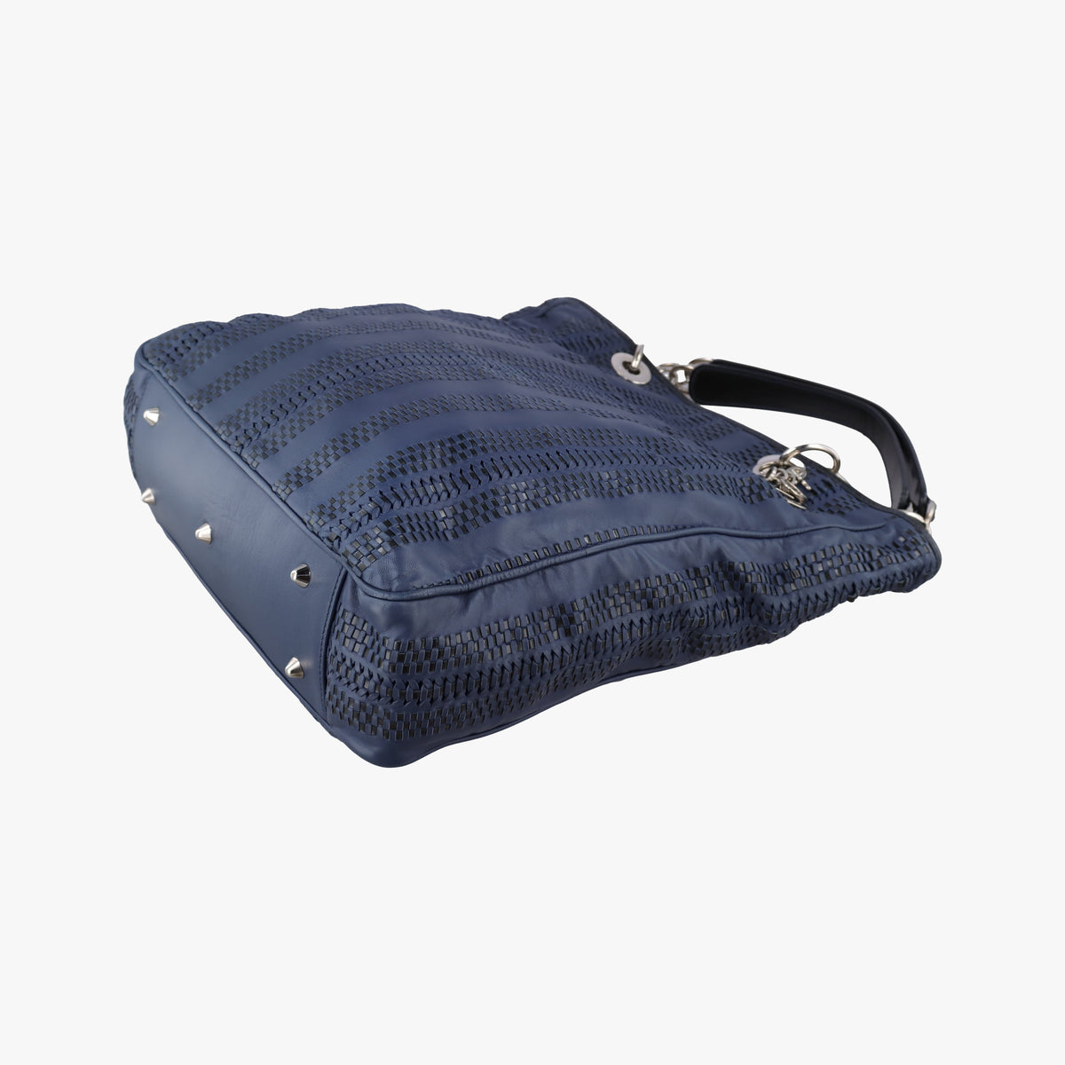 Soft Lady Dior Intrecciato Tote Blue lambskin 17-BO-1018ソフト レディディオール イントレチャート トート ブルー ラムスキン 17-BO-1018