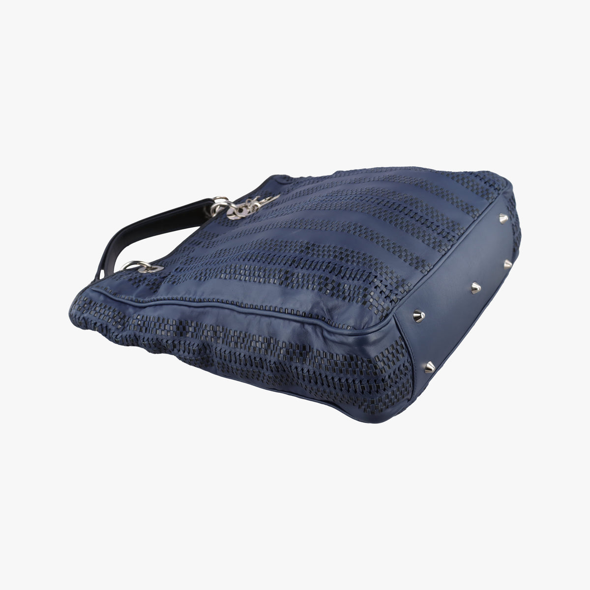 Soft Lady Dior Intrecciato Tote Blue lambskin 17-BO-1018ソフト レディディオール イントレチャート トート ブルー ラムスキン 17-BO-1018
