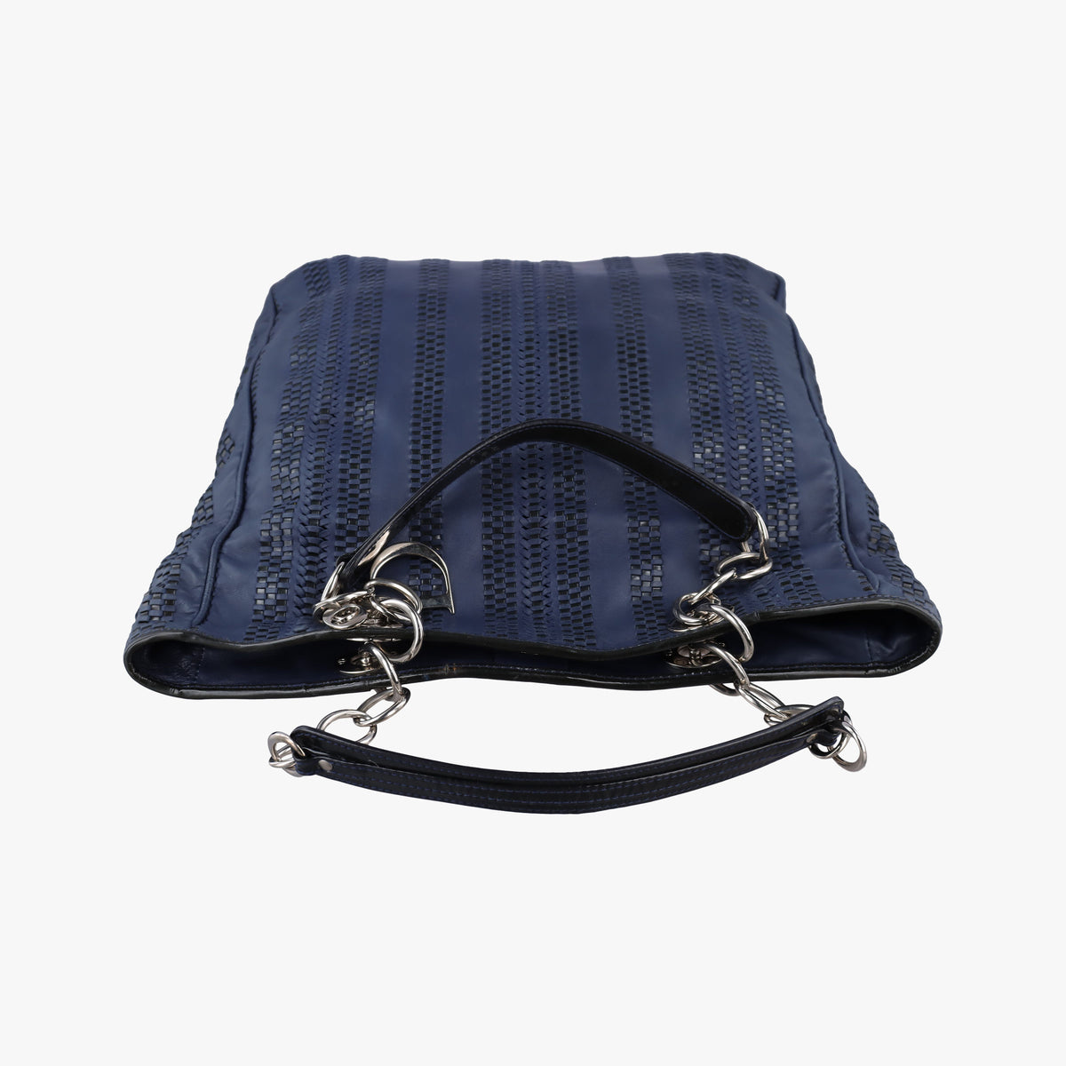 Soft Lady Dior Intrecciato Tote Blue lambskin 17-BO-1018ソフト レディディオール イントレチャート トート ブルー ラムスキン 17-BO-1018