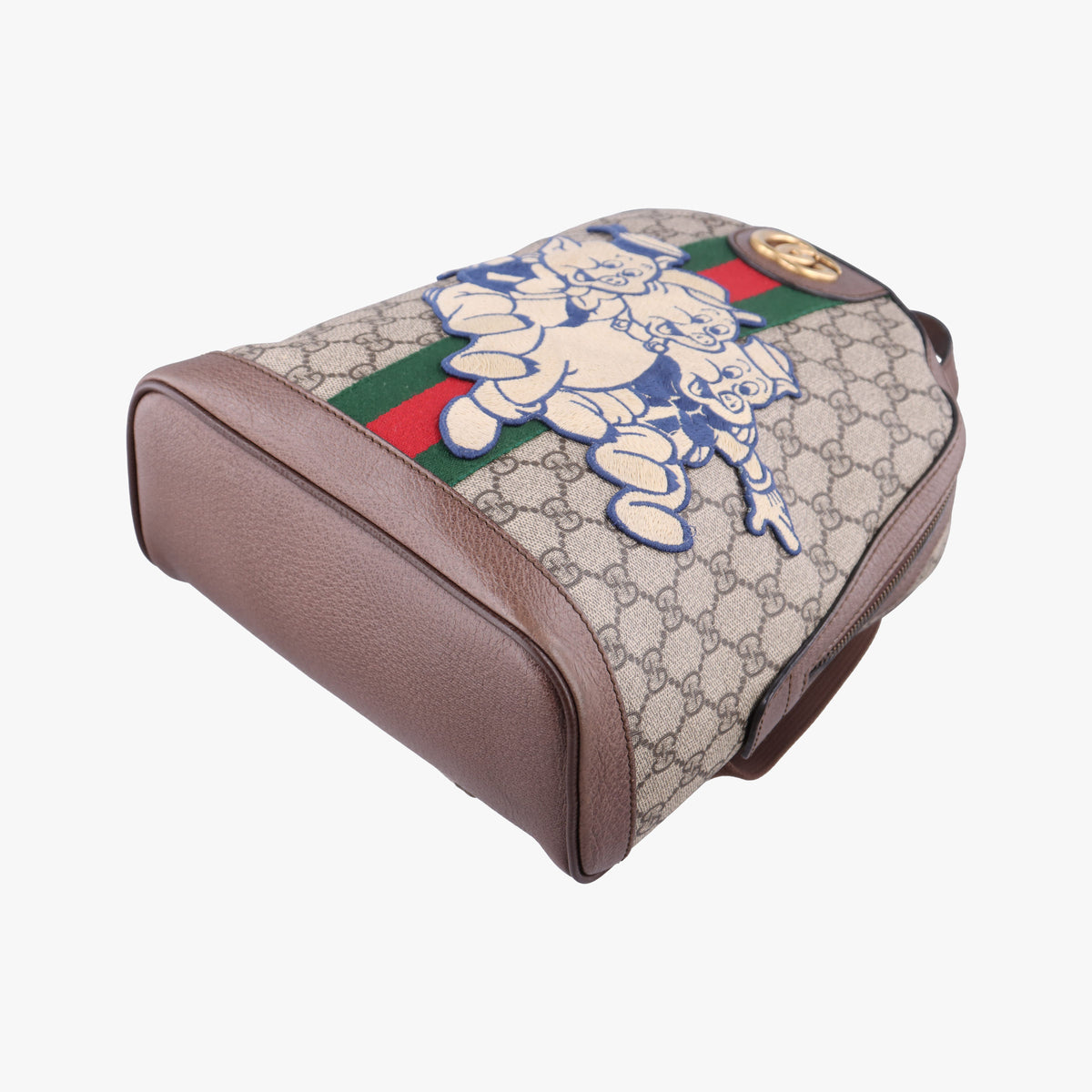 The Three Little Pigs Brown×Multicolour PVC coated canvas 552884 D027883526三匹のこぶた ブラウン×マルチカラー PVCコーティングキャンバス 552884 D027883526