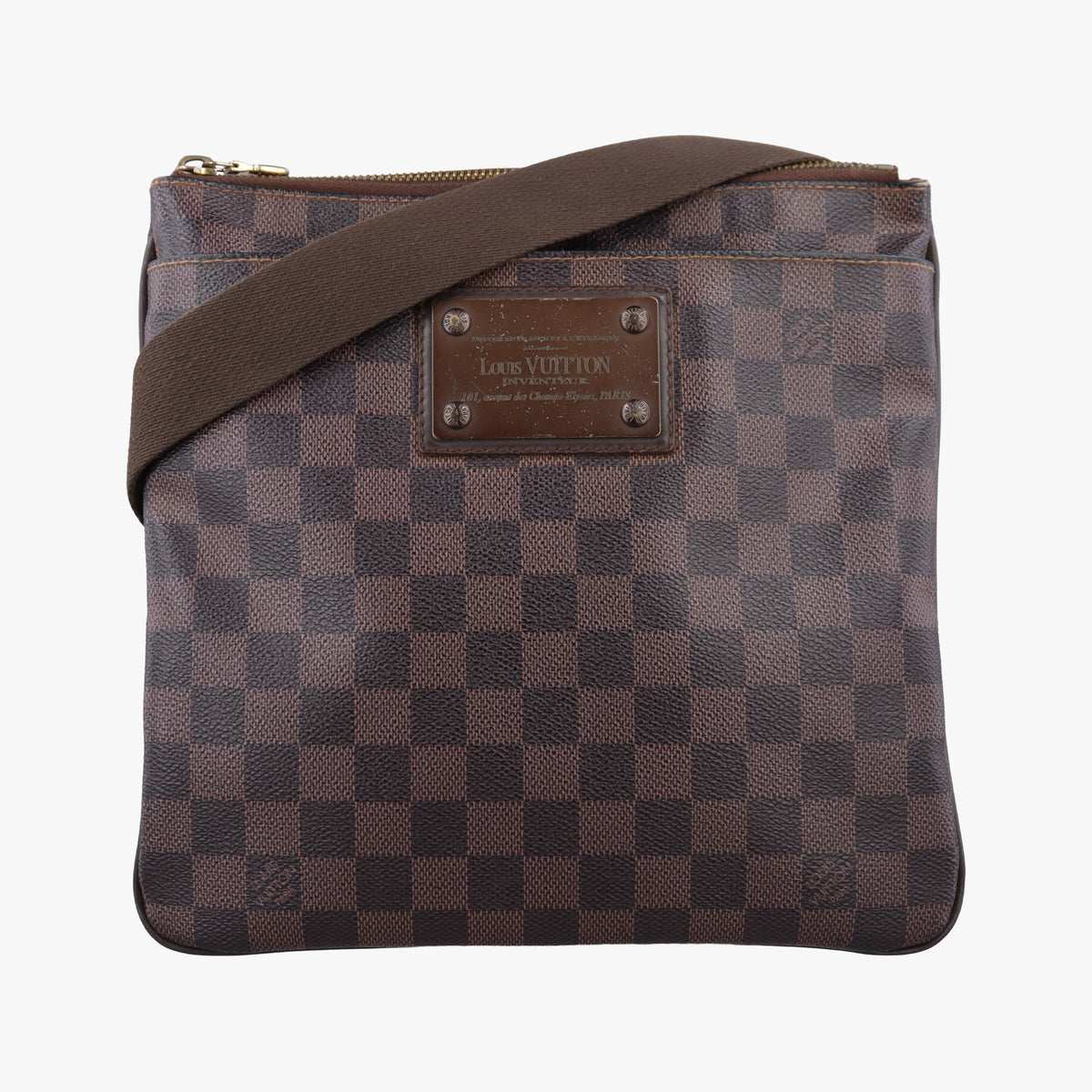 Pre-owned Louis Vuitton Pochette Plat Brooklyn EBENE Damier Canvas N51211 shoulderbag | stylenewstar