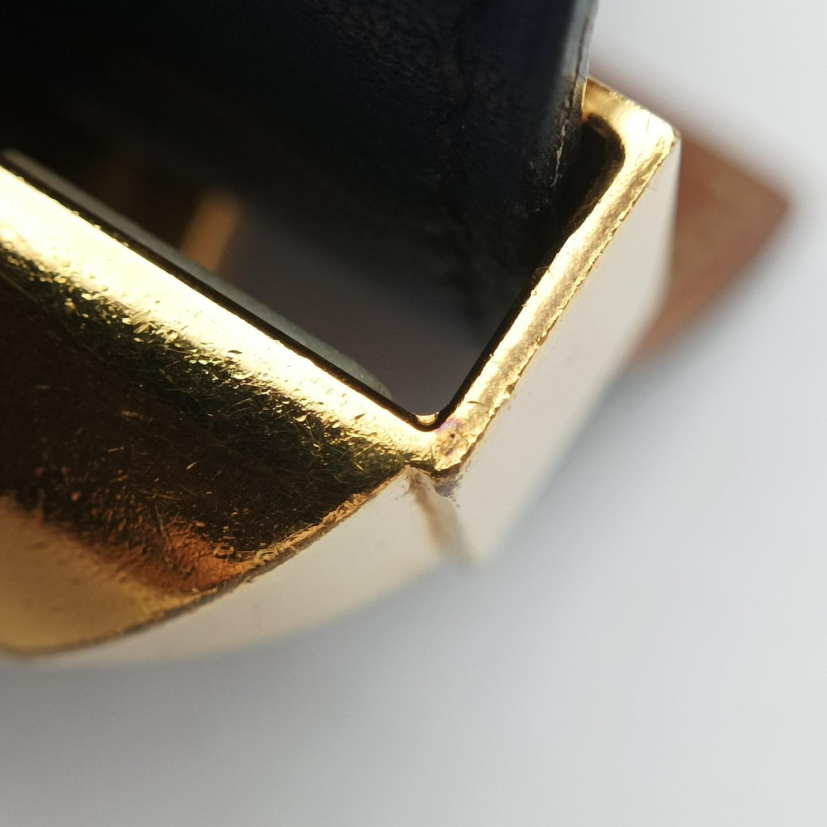 Pre-owned Hermes Collier de Chien Blue×golden Leather × GP bangle/wristband | stylenewstar