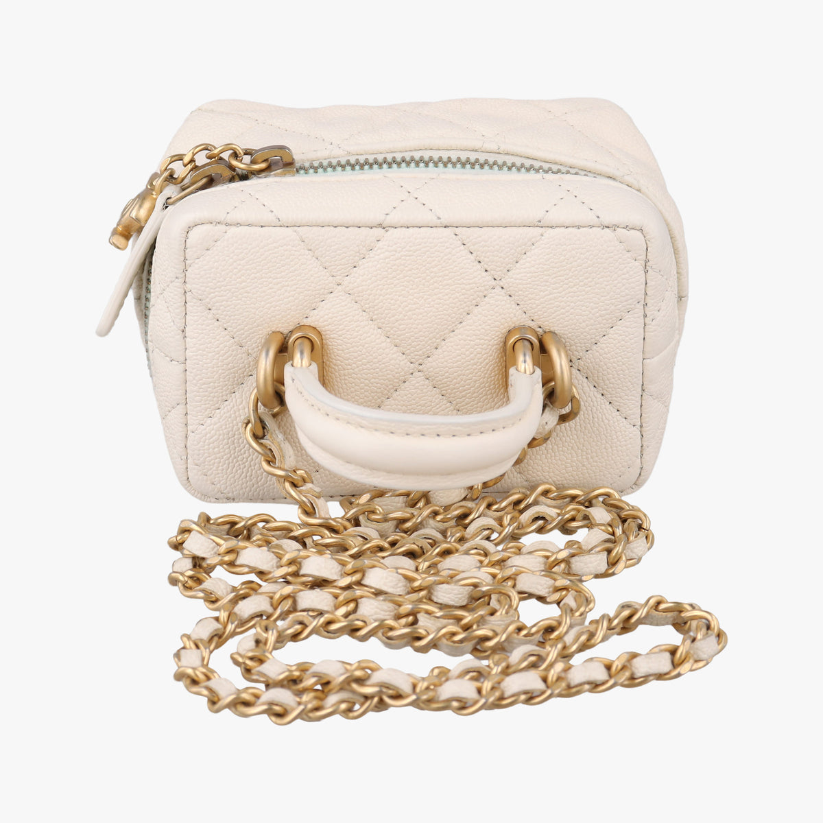 Micro Vanity Case White caviar skin AP2194 31208948マトラッセ ミニバニティ ジップアラウンド ホワイト キャビアスキン AP2194 31208948